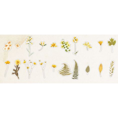 40 autocollants botaniques PET multifonctionnels à motif floral et feuillage pour manuel, type 1 (1/5)