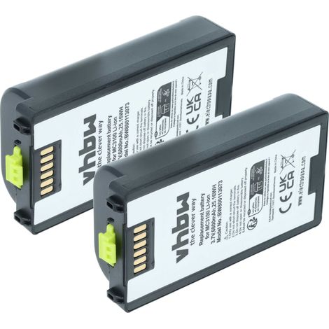 vhbw 2x Akku kompatibel mit Symbol MC3190, MC3100, MC3190G, MC3190-G13H02E0 Barcodescanner POS (6800 mAh, 3,7 V, Li-Ion)