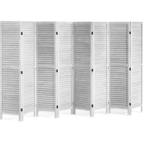 VEVOR Cloison de Separation en Bois, Separateur de Piece Pliable a 8 Panneaux, Paravent de Confidentialite Interieur a Volet 170 cm de Haut, pour Separation de Piece, Maison, Bureau, Chambre a Coucher