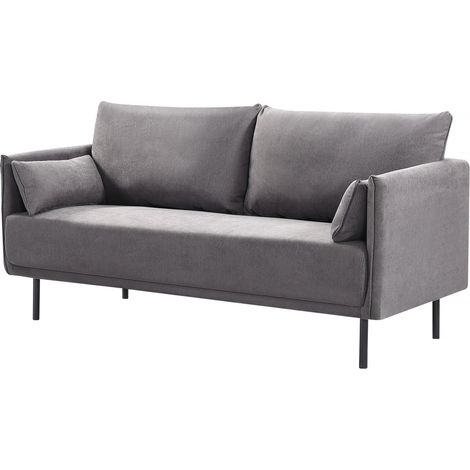 Divano in tessuto "Rudy" - 180,5 x 78 x 52 cm - 3 posti - Grigio scuro