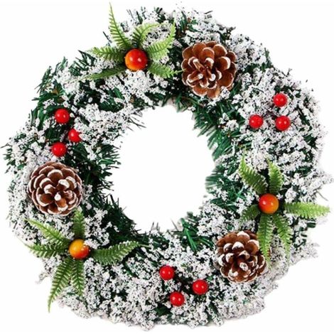 Christmas Wreath, Artificial Christmas Garland, Christmas Tree Hanging Wreath, with Decorative Element for Christmas Party, Front Door, Christmas Tree, Shops, 30 cm (1/5)