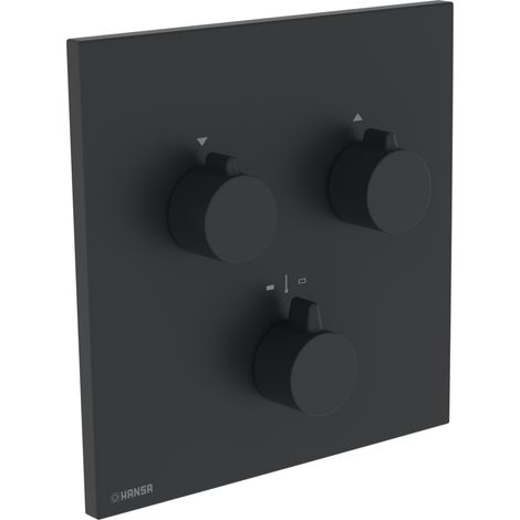 HANSA HA Set di finitura per due uscite HANSAEASYMIX - 8872 Rosetta quadrata Nero opaco, 8872906233