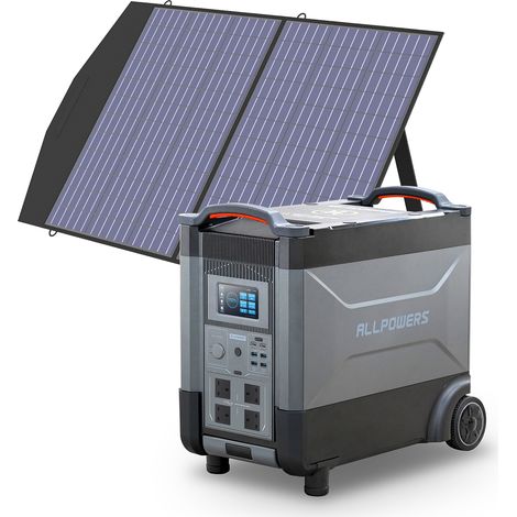 Home Battery Power Station LiFePO4 3600Wh-21600Wh, Voice Control With 100W Solar Panel For Home Backup Outdoor ALLPOWERS R4000 (1/5)