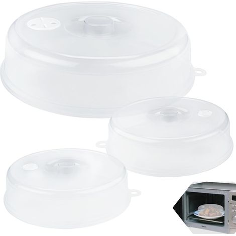 Trois couvercles pour micro-ondes un couvercle de 23 cm et deux couvercles de 17 cm Convient pour les micro-ondes Couvercles pour aliments micro-ondes (1/5)
