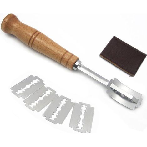 1 jeu de couteaux à pâte - Avec 5 lames et dossier de rangement - Couteau à pain (1/5)