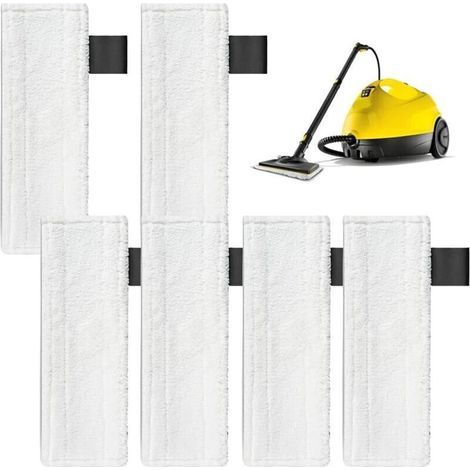 6PCS Bonnettes Microfibre pour Kärcher, Lingette Remplacement pour Karcher Vapeur, Chiffons Microfibre pour Karcher SC2 SC3 SC4 SC5, Kärcher Bonnettes pour Buse de Sol (1/4)