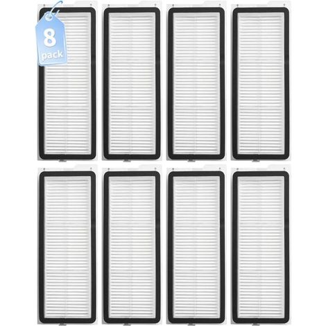 Lot de 8 filtres HEPA pour Roborock Qrevo S/Qrevo S5V/Qrevo Pro/Qrevo Plus/Qrevo MaxV/Qrevo Curv/Qrevo Curve/Qrevo Edge/Qrevo Curv S5X/Qrevo EDGE S5A/QV 35A/QV 35S accessoires d'aspirateur robot