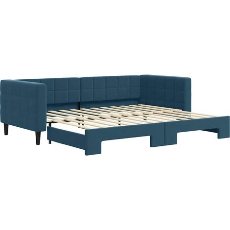 Maison Exclusive - Lit de jour avec gigogne sans matelas bleu 90x200 cm (1/5)