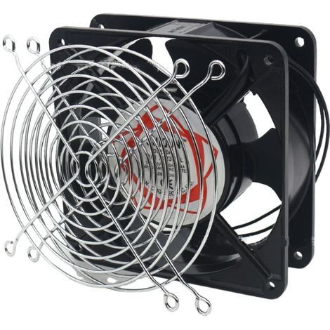 Ventilateur axial pour cassette de cheminée, insérable, haute température, de pales métalliques, silencieux et universel. 120 x 120 x 38 mm, (1/5)