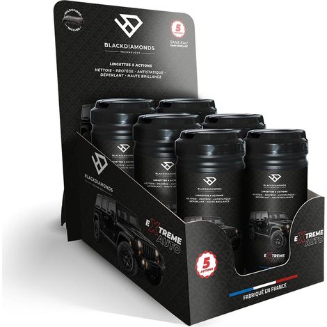 PACK PRESENTOIR DE COMPTOIR + 12 POTS DE 80 LINGETTES BLACK DIAMONDS