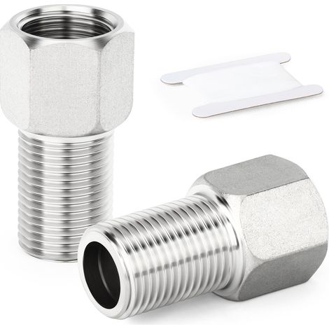 2 pièces Raccord de tuyau en acier inoxydable 304, adaptateur convertisseur à douille hexagonale 1/2« femelle vers 1/2 » mâle, 50 mm (1/5)