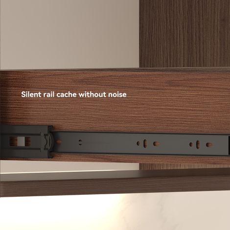 Meuble de salle de bain 75 cm rouge brun, armoire de rangement spacieuse avec 2 tiroirs (1/5)