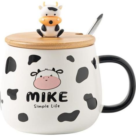 Tasse à café - VACHE - 480 ml - Céramique - Avec couvercle - Compatible lave-vaisselle (1/4)