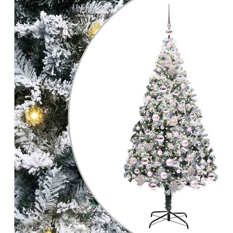 Sapin de Noël  Arbre de Noël artificiel Blanc 180 cm PVC, Acier et Plastique (1/5)