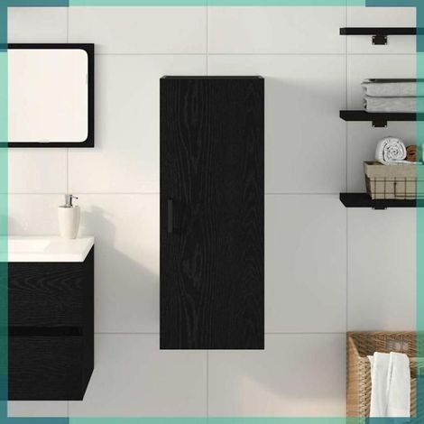 Armoire murale - 862171 - Chêne noir - Bois d'ingénierie - 34,5 x 34 x 90 cm (1/5)