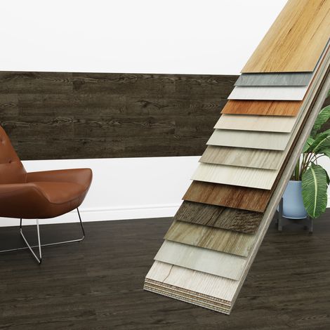 HEXIM Vinyldielen 0,97m² selbstklebend PVC Wandverkleidung Bodenbelag Holzoptik 91x15cm Paneele: 7 Dielen / 0.97 m², 1804-13 Dark Walnut (1/4)