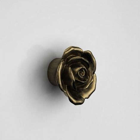 Pomolo antico a forma di rosa - Effetto bronzo