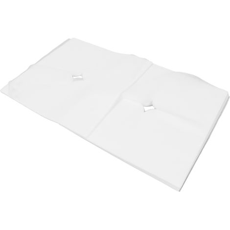 Lot de 100 housses d'appui-tête jetables, blanches, perforées, à bonne absorption d'eau et respirantes, idéales pour les salons de beauté. (1/5)