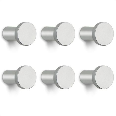 Silver Wall Coat Rack, 6-Piece Minimalist and Durable Wall Hanger, Multi-Purpose Coat Rack, Coat Hooks for Entryway, Bedroom, Bathroom, Screws Included (1/5)