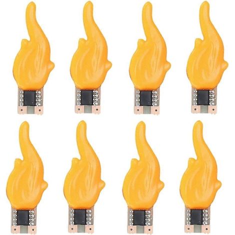 Lot de 8 ampoules LED à effet flamme clignotante, blanc chaud 1800K, pour anniversaire, camping ou décoration lumineuse. (1/5)