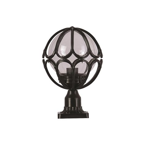 Aplique de suelo para exterior, abs , negro, 23x23x38, casquillo E 27 Max 60 W