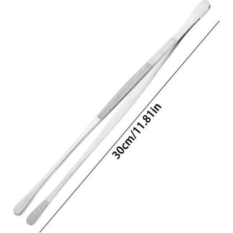 Pinces de cuisine 30 cm en acier inoxydable, longues pour barbecue buffet pique-nique (1/5)