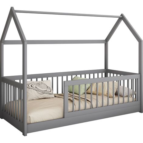 Cama Henderson 168, Gris, Individuales, 90x200, Madera, Somieres, 97x206x155cm (1/3)