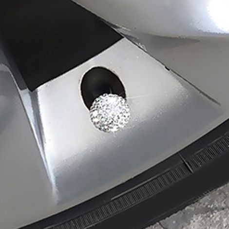 4-teiliges Set universeller Autoreifenventilkappen, staubdicht, glänzend weiß (1/5)