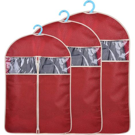 Housses de Vêtements, 3 pcs Housse de Costume Anti Poussière Etanche Humidité Housses de Protection pour Robes, Costumes, Manteaux, Vestes (1/5)