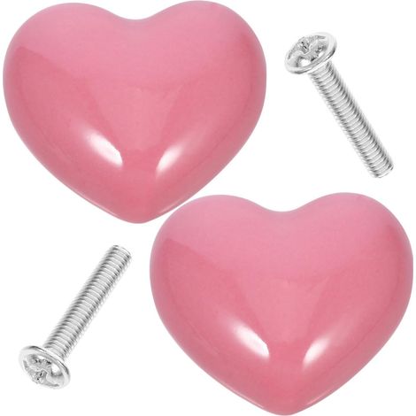 de tiroir en céramique en forme de cœur lot de 2 boutons