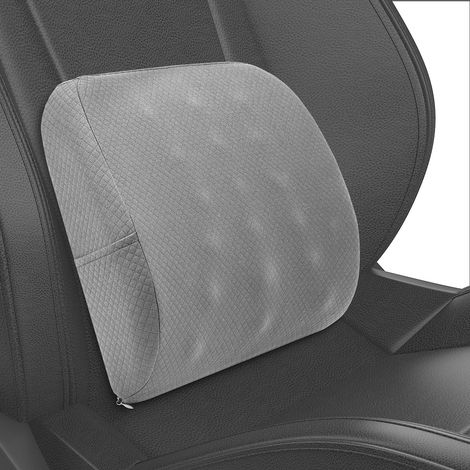 Coussin Lombaire, Coussin de Soutien Lombaire Ergonomique, Soutien du Dos pour Voiture Bureau Chaise Fauteuil, Housse Lavable, Gris (1/5)