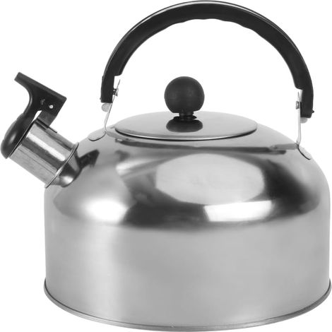 Bouilloire Sifflante Induction Acier Inoxydable Fond Plat 2L Acier Inoxydable , Bouilloire Pour Induction, Sifflet Haute Pression, Couvercle Ajusté, Capacité Utile 2 Litres (1/5)