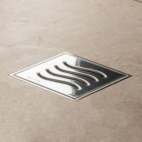 Scarico doccia a pavimento con griglia e sifone 10x10 cm acciaio inox cromato (1/5)