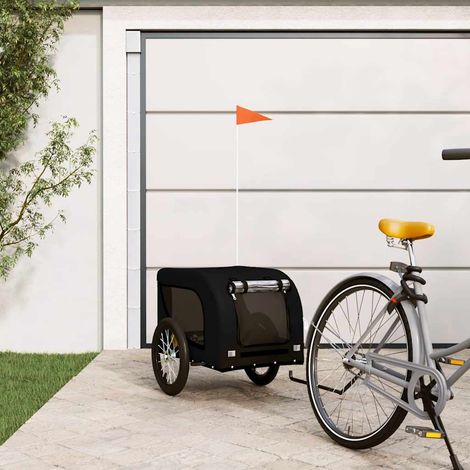 Remorque vélo pour animaux de compagnie, tissu Oxford, noir, 124 x 65 x 66 cm - PANGIVO (1/5)