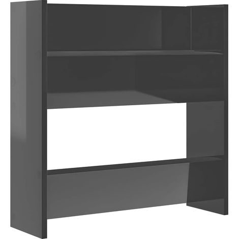 Maison Exclusive - Scarpiera a Muro Grigio Lucido 60x18x60 cm in Legno Multistrato (1/5)