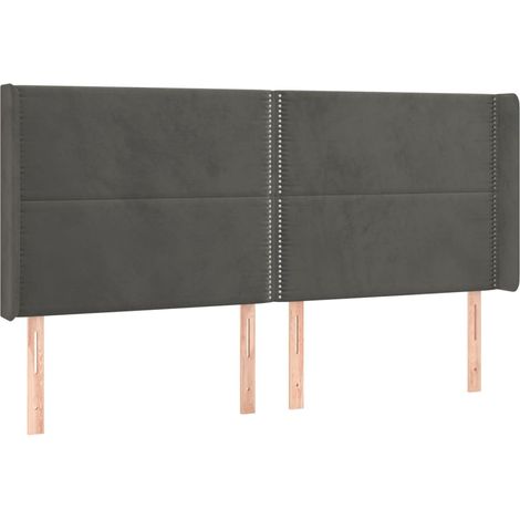 Maison Exclusive - Cabecero con orejas de terciopelo gris oscuro (1/5)