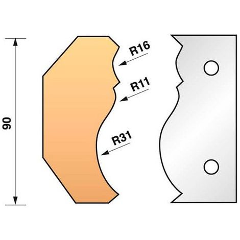 Leman - Jeu de 2 fers profilés N°351 pour porte-outils Ht.90 mm