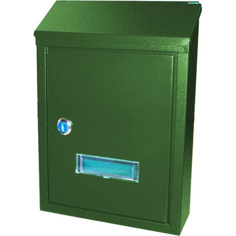 Bambus Außenbriefkasten vertikal Metall grün 320x235x80 mm