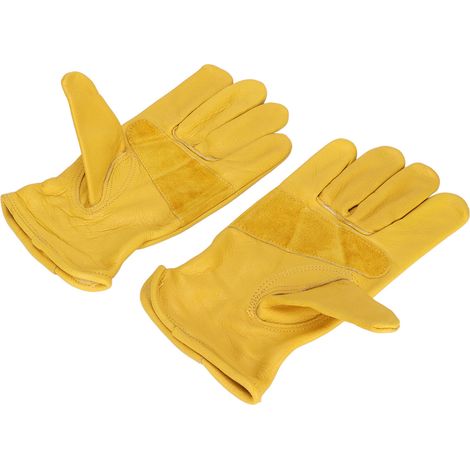Gants en Cuir de Vache pour Jardin Résistants, Gants Pleine Main pour Cyclisme Extérieur