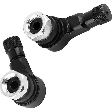 Bouchons de valve de pneu universels en aluminium pour roue de moto, 11,3 mm, coudés à 90°, noirs (1/5)