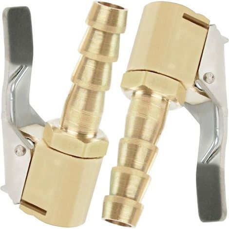 2-teiliges Aufblasdüsen-Set, Autoreifen-Aufblasdüse, Aufblasdüse mit Klemme, Aufblasventil-Klemmadapter, für Reifenventile, Messing, 8 mm