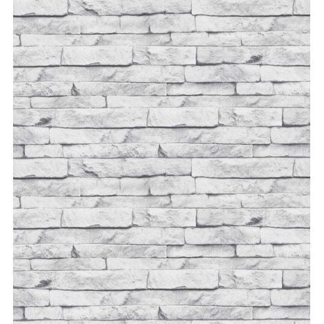 Superfresco Easy - Vliestapete - Steine/Wand - Weiß - 10m x 52cm (1/3)