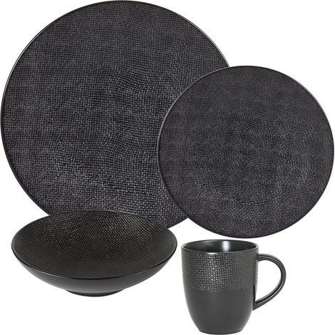 Table Passion - Service d'assiettes et ses mugs Vesuvio noir