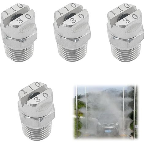 Lot de 4 buses nettoyage surface haute pression 110 degrés, pointe pulvérisation d'ouverture 3,0 mm, filetage extérieur 1/4BSPT, buse pour l'eau, balai - Grad,3.6 mm (1/5)