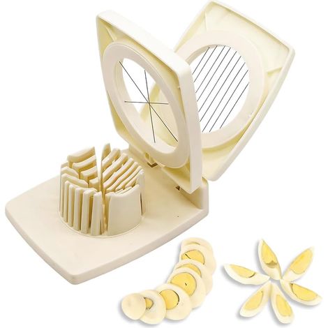 2-in-1 Eierschneider aus ABS-Material, geeignet zum Schneiden von hartgekochten Eiern, weichem Obst und Garnierungen  Drei Schneidmethoden, ein nützliches Küchengerät. (1/5)