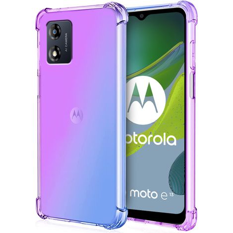 Custodia antiurto con effetto sfumato per Motorola Moto E13, viola/blu