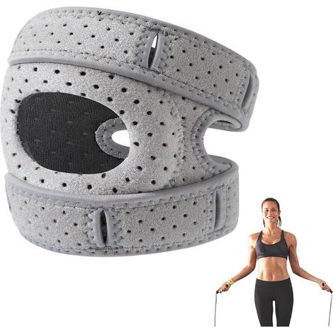 Stabilisateur de rotule pour genouillère, attelle de rotule - Stabilisateur de tendon rotulien réglable Bande de genou pour le soutien des tendons, sangle rotulienne pour un ajustement (1/5)