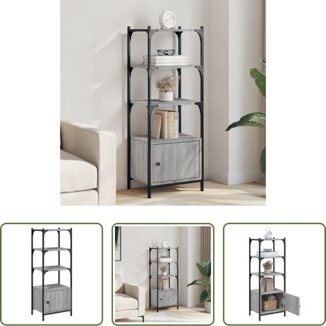 Bücherregal Holz -  Bücherregal 3 Böden Grau Sonoma 41x30x109,5 cm Holzwerkstoff