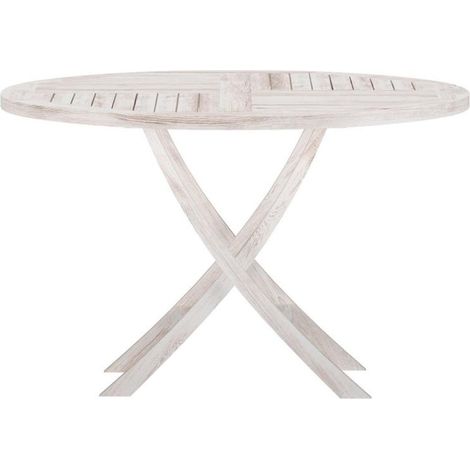 Kenya Gartentisch Ø120cm whitewash.