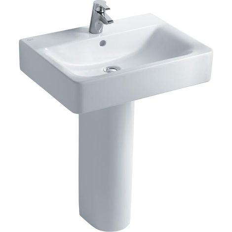Ideal Standard Concept Cube Basin and Full Pedestal 600mm Wide 1 Tap Hole (1/4)
